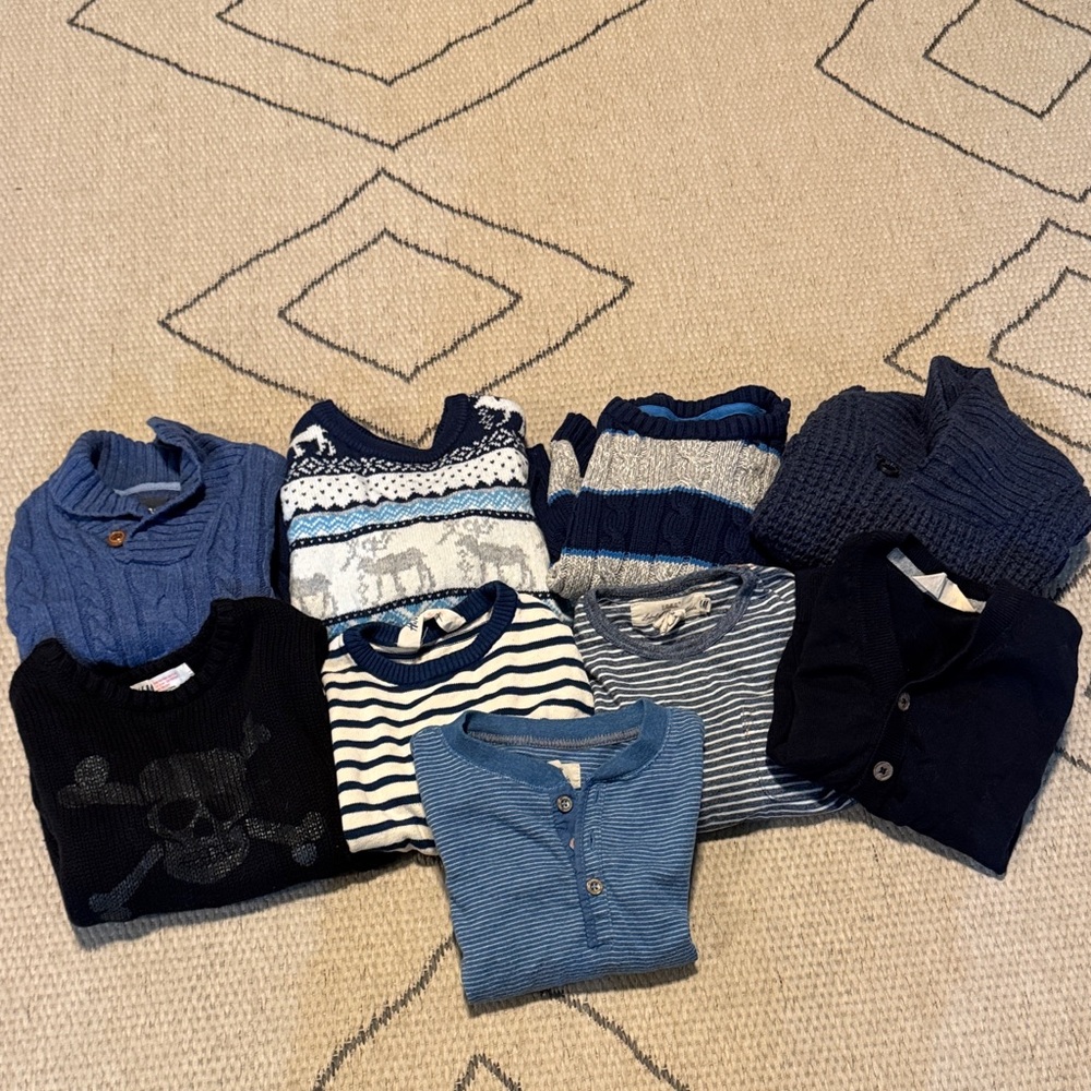 Lot of 9 Toddler Boys H&M Shirts and Sweaters Size 2-4